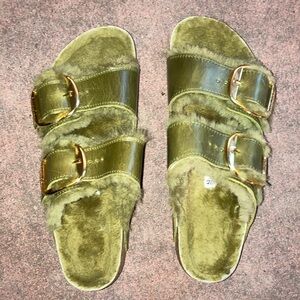 Green Birkenstock sandals - brand new, never worn, mens 9/ ladies 11